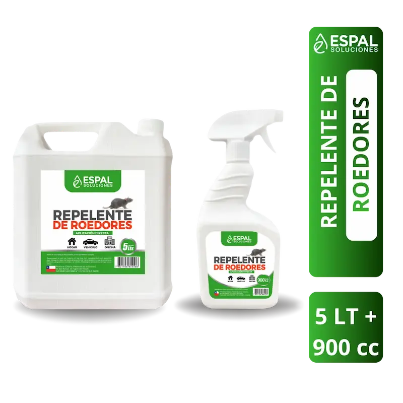  Pack Repelente De Roedores 5 Litros + Gatillo de 900 CC - Espal Soluciones